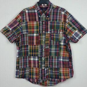 Ralph Lauren Men's Vintage Bleeding Madras Colorful  Patchwork Plaid Shirt sz XL
